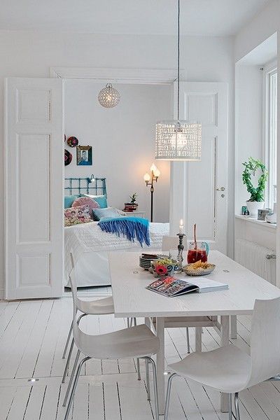 实木纯白印象 简约美好的瑞典开放式公寓(图) 