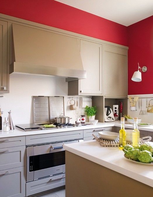 焦糖色VS红色 实用美观现代厨房设计(组图) 