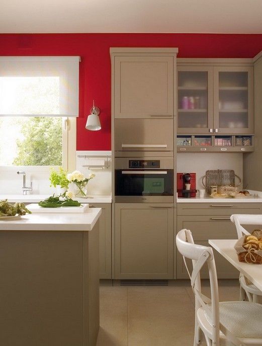 焦糖色VS红色 实用美观现代厨房设计(组图) 