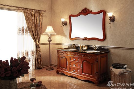 浪鲸卫浴古典贵族系列实木浴室柜