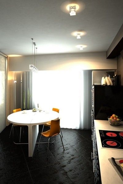 橙色点亮黑白空间 简洁时尚现代公寓设计(图) 