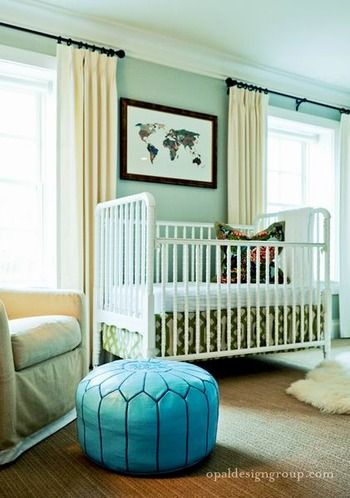 给baby一个清新世界 绿松石色调的婴儿房集合 