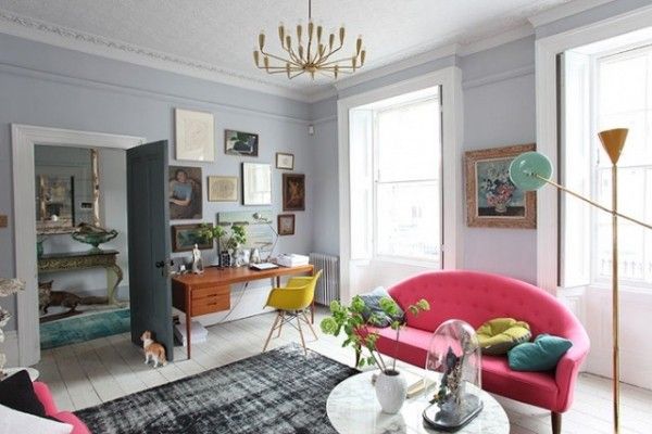 黑白地板混搭现代设计 伦敦美丽色彩公寓(图) 