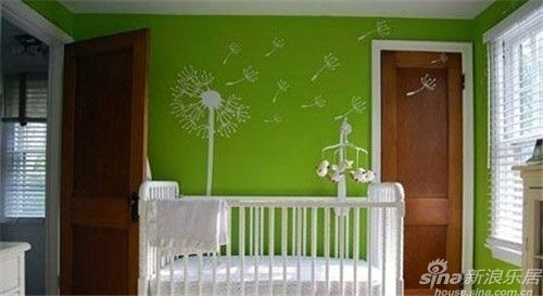 使用儿童漆装修的儿童房(嘉宝莉快乐宝贝儿童漆-羞涩青柠 G524T)