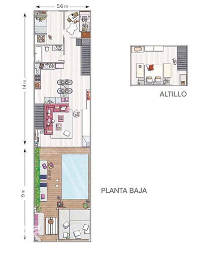 独树一帜撞色复古 巴塞罗那复式小公寓（图） 