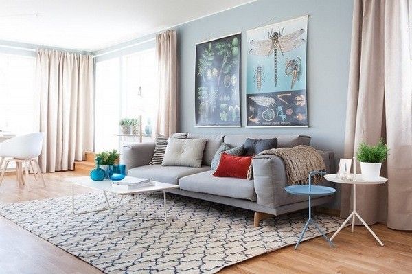 素净优雅 淡蓝色斯堪的纳维亚风格公寓(组图) 