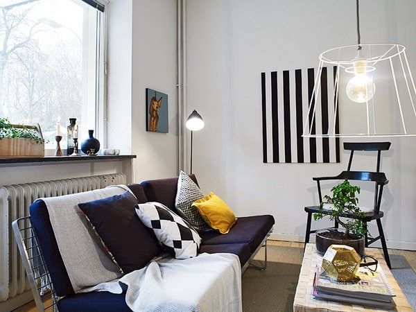 简约时尚 35平米黑白小户型瑞典公寓(组图) 