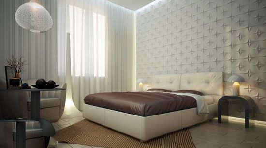 超赞！8款个性独特的卧室床头背景墙设计(图) 