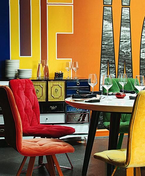 多彩墙面漆餐厅设计 巧装缤纷就餐环境(组图) 