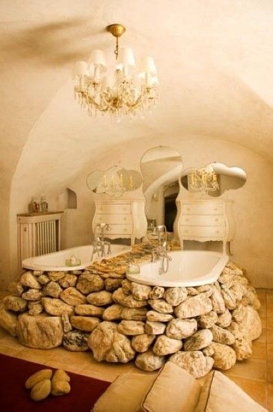 令人惊叹的原石浴室设计 贴近自然 更具时尚 