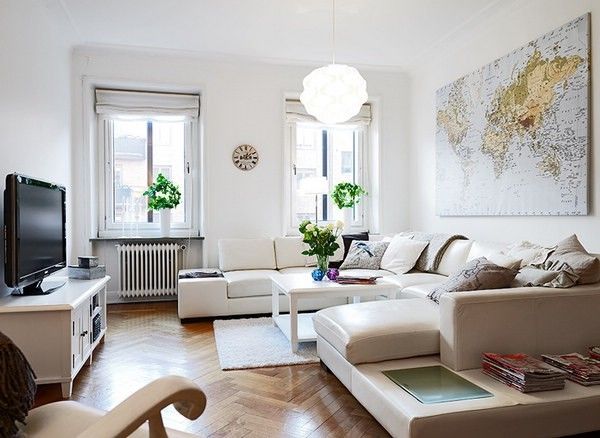 白色格调古典风情 73平拼花地板北欧公寓(图) 