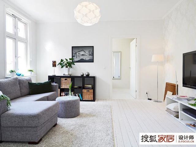 58平米小雅别致公寓 白色北欧风格小户型 