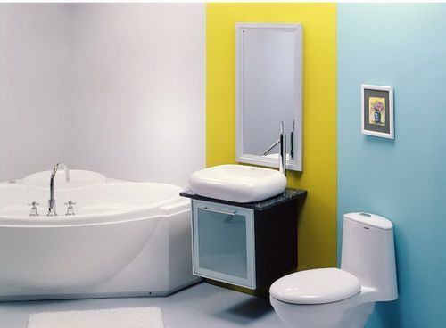 典范的色彩搭配，让浴室个性张扬而舒适 