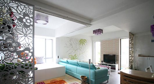 北欧简约风格 5万装50平彩色单身公寓（图） 