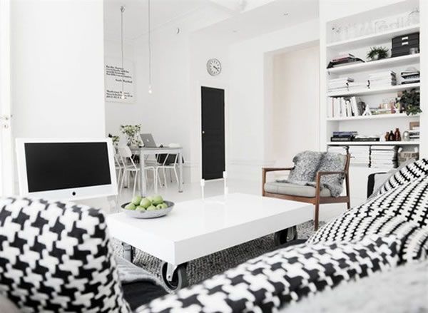 纯白地板点缀清新公寓 瑞典黑白主题家装(图) 