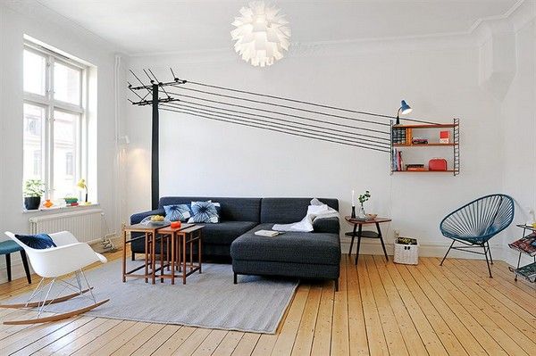 令人惊讶的时尚元素 北欧木地板舒适公寓(图) 