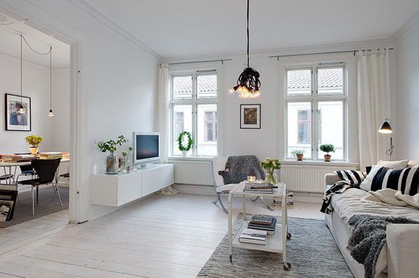 白色地板彰显舒适细节 清新明朗北欧公寓(图) 