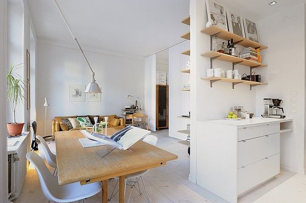 纯白地板铺装极简风潮 瑞典39平单身公寓(图) 