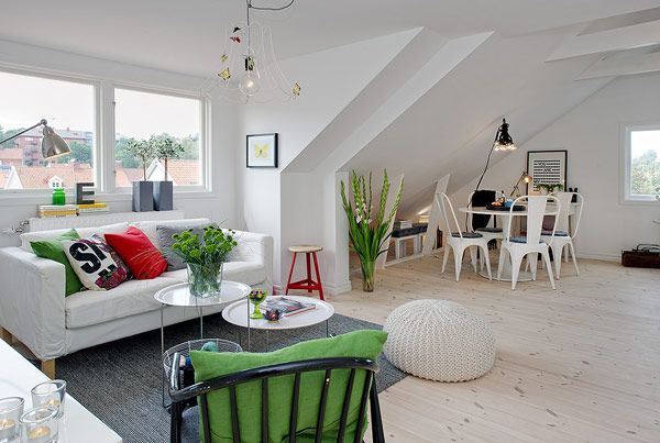 北欧迷人白色主题 原木地板温馨阁楼公寓(图) 