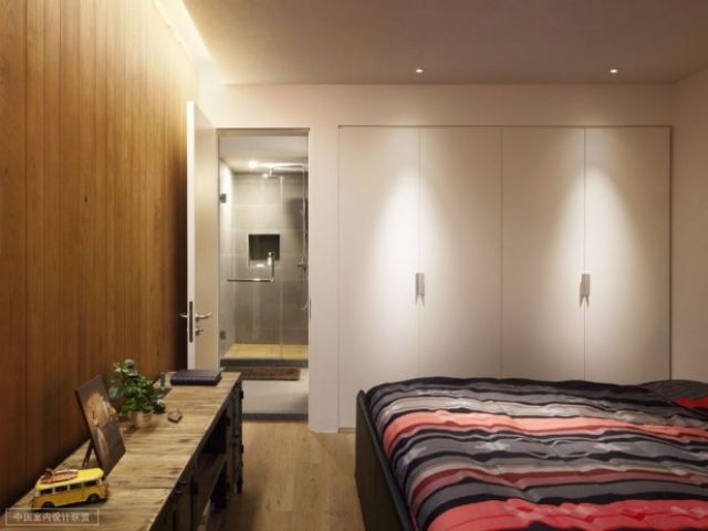 实木地板混搭现代空间 中式简约风格公寓(图) 
