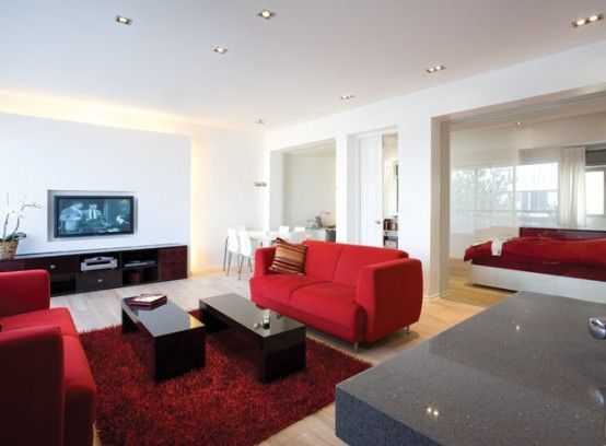 浅色地板现代风格 特拉维夫红白主题公寓(图) 