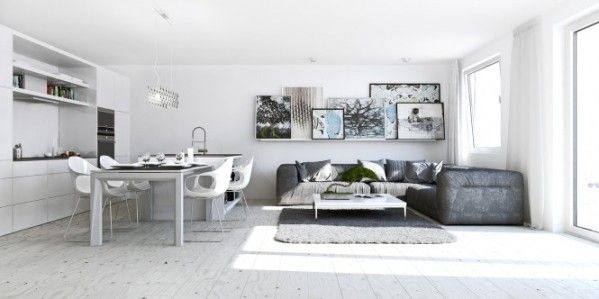 原木地板点缀夏季清凉 白色风格现代公寓(图) 