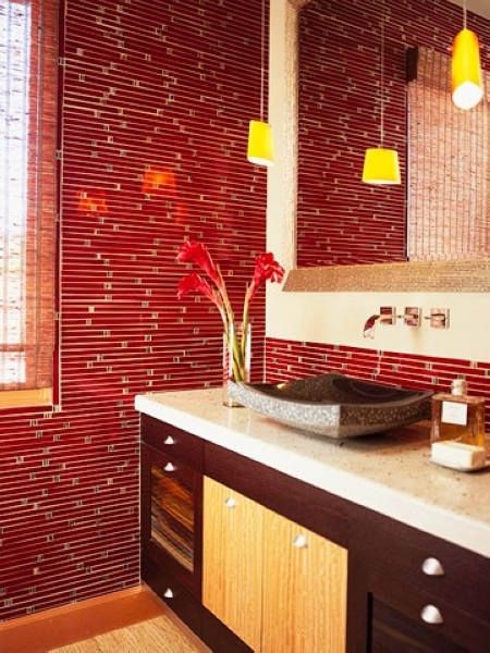 热情似火 色彩大不同之红色浴室家居设计(图) 