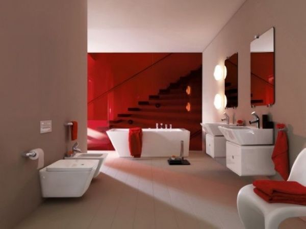 热情似火 色彩大不同之红色浴室家居设计(图) 