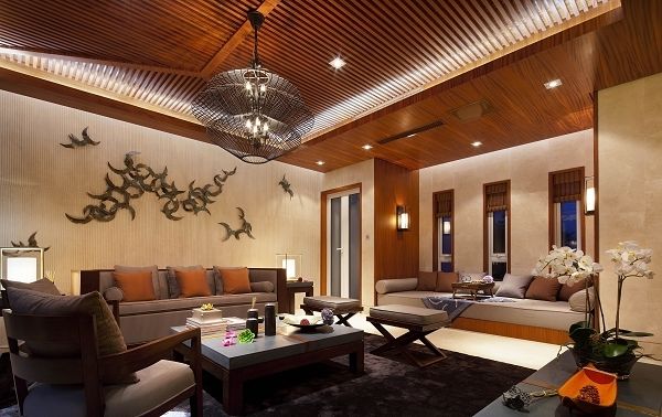 青岛尚溪地中式别墅--HSD水平线室内设计(图)