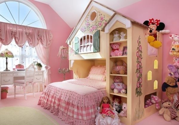 童年公主梦 给女孩儿一个粉色系公主房（图）