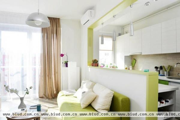40平米以色列小户型公寓 抹茶色调清新家