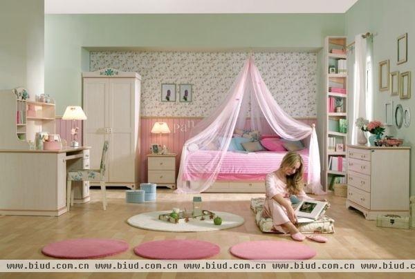 童年公主梦 35个粉色系女孩房设计（图）