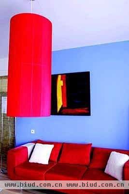 红色布艺沙发 简洁现代