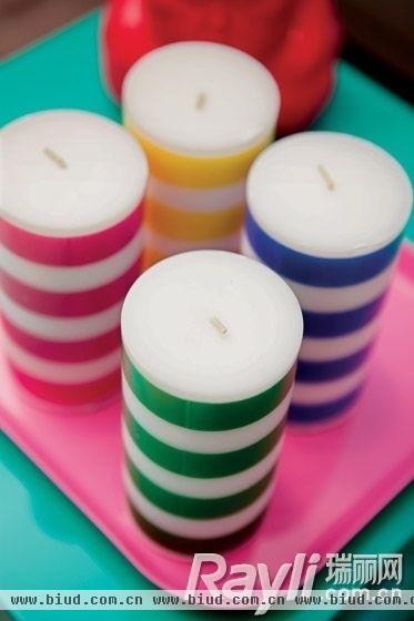 彩色硬糖一样的蜡烛