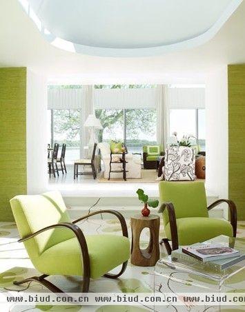 绿色客厅设计 过凉快夏天