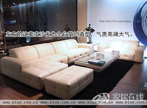 左右全皮白沙发 简洁造型高档家居范儿