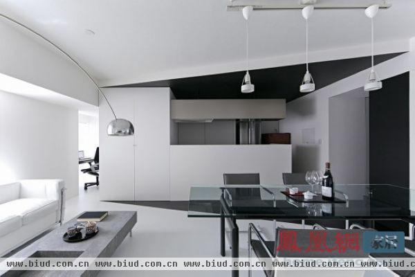 日系黑白极简主义公寓 领略单色空间的美感