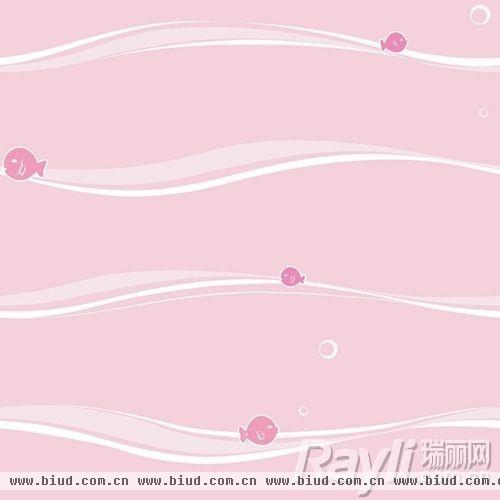 欧景壁纸　水粉色小鱼图案壁纸