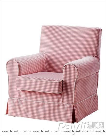 IKEA宜家家居　小方格粉色沙发座椅