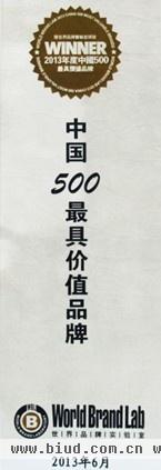 图为：柔然壁纸荣获“中国500最具价值品牌”奖杯