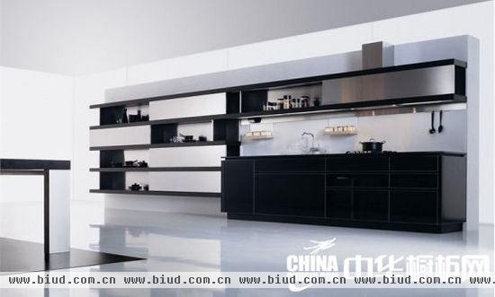 现代厨房装修 黑白色厨房设计效果图欣赏