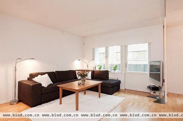 原木色地板自然清新 112平米的瑞典公寓(图)