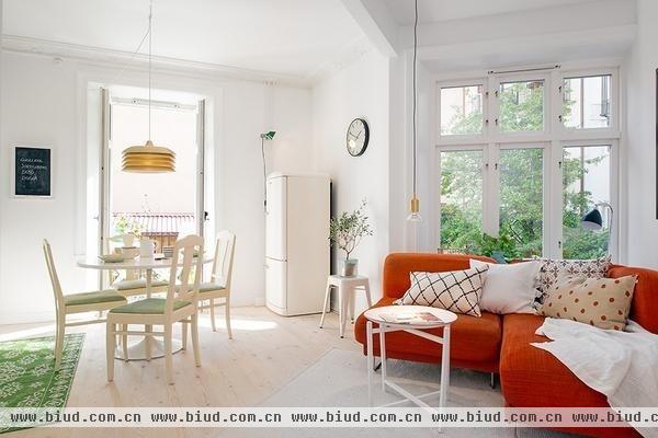 瑞典49平小公寓 炎炎夏日的清凉家装