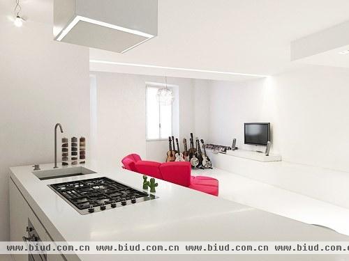 120平纯白主题的极简主义现代顶层公寓设计