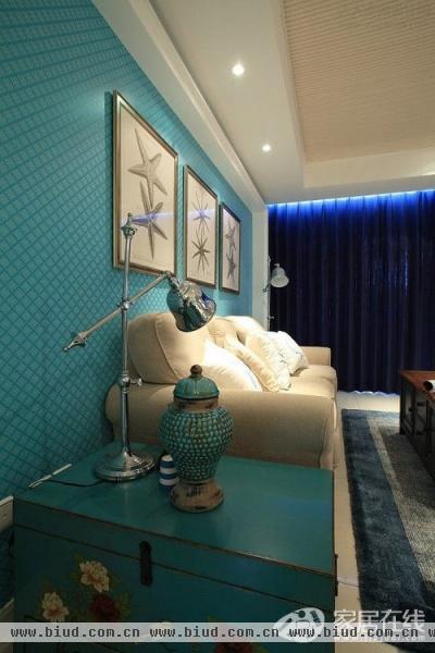 蓝色舒适的家装 美式乡村风复古又时尚
