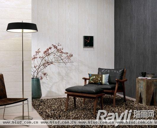 黑白两色实木墙面拼接朴素中又见时尚感　瑞宝壁纸