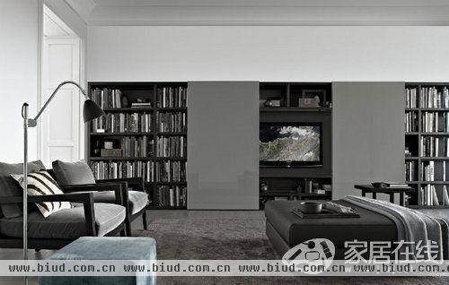 多功能型客厅设计 12款背景书墙设计方案
