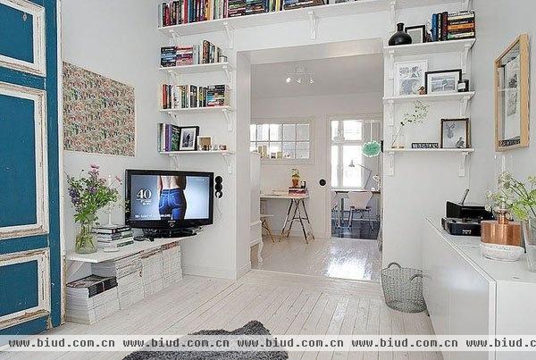 斯德哥尔摩52平米复古风格纯白公寓(组图)