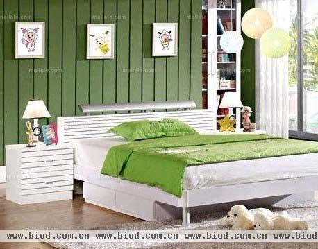 儿童卧室装修设计效果图：苹果绿色色彩