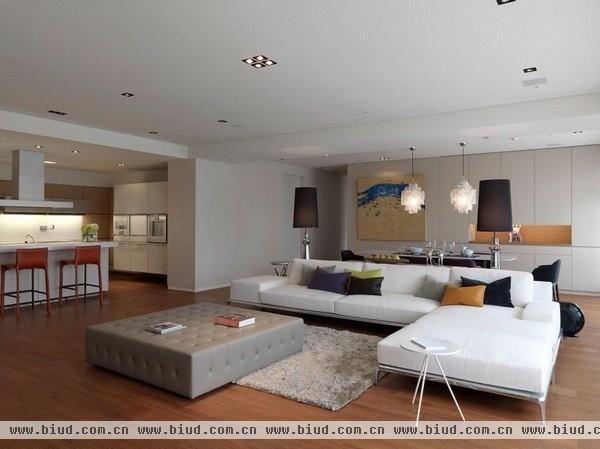 中性色地板典雅自然 台北现代感公寓设计(图)